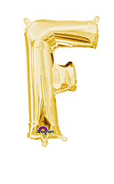 Gold Letter "F" Mylar 16 Inch Balloon